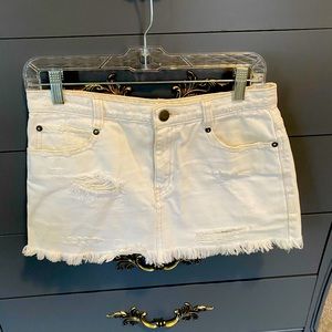Free people white jean skirt